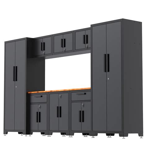 9 pcs big steel garage storage cabinet set tl34944+ wc|9 piece garage cabinet system.